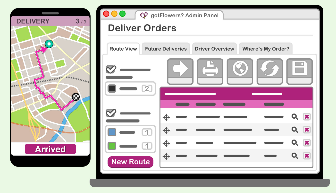 Delivery Management - Desktop + Mobile Graphic